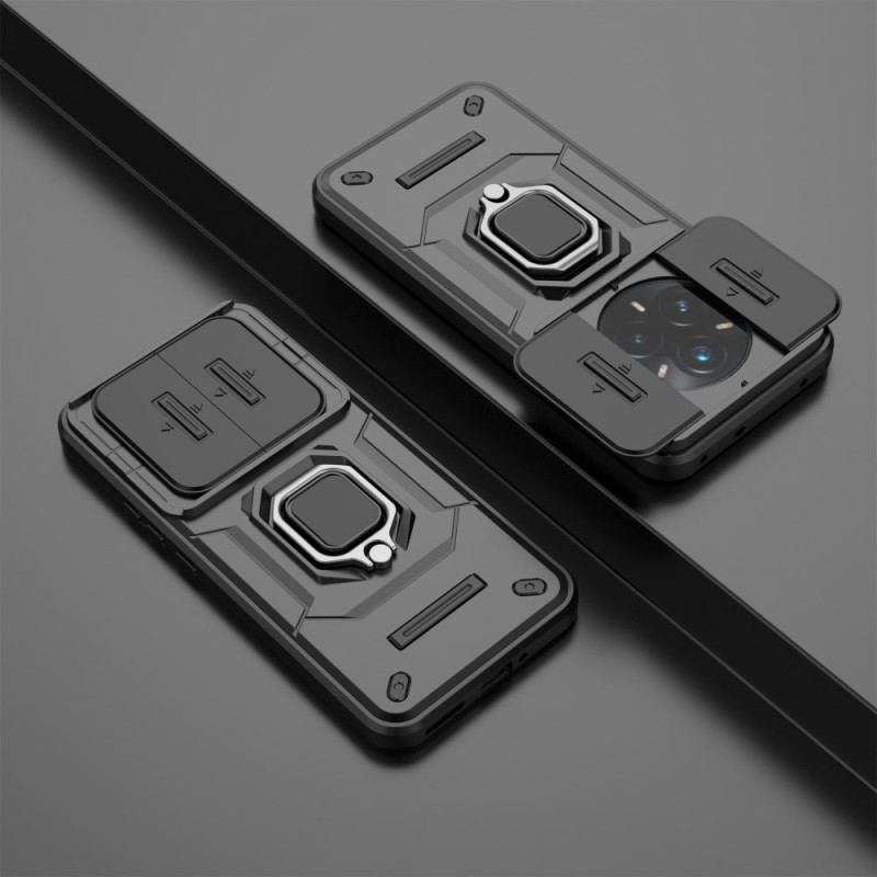 Coque Realme 14 Pro Plus 5G Ring Résistante avec Protecteur Appareil Photo Coulissant