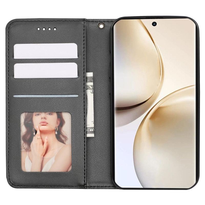 Flip Cover Realme 14 Pro Plus 5G Carreaux à Lanière