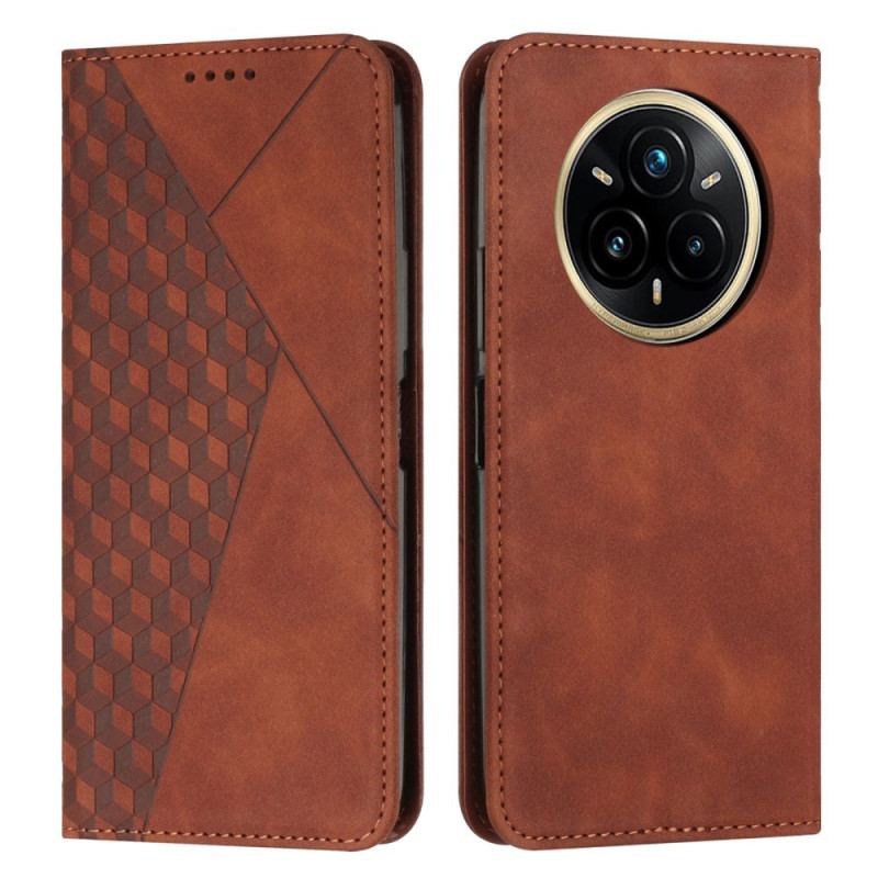 Flip Cover Realme 14 Pro Plus 5G Effet Daim Losanges