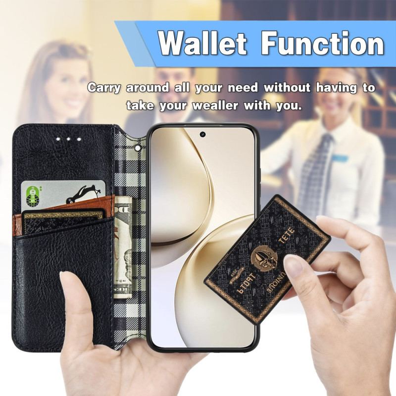 Flip Cover Realme 14 Pro Plus 5G Effet Daim Vintage