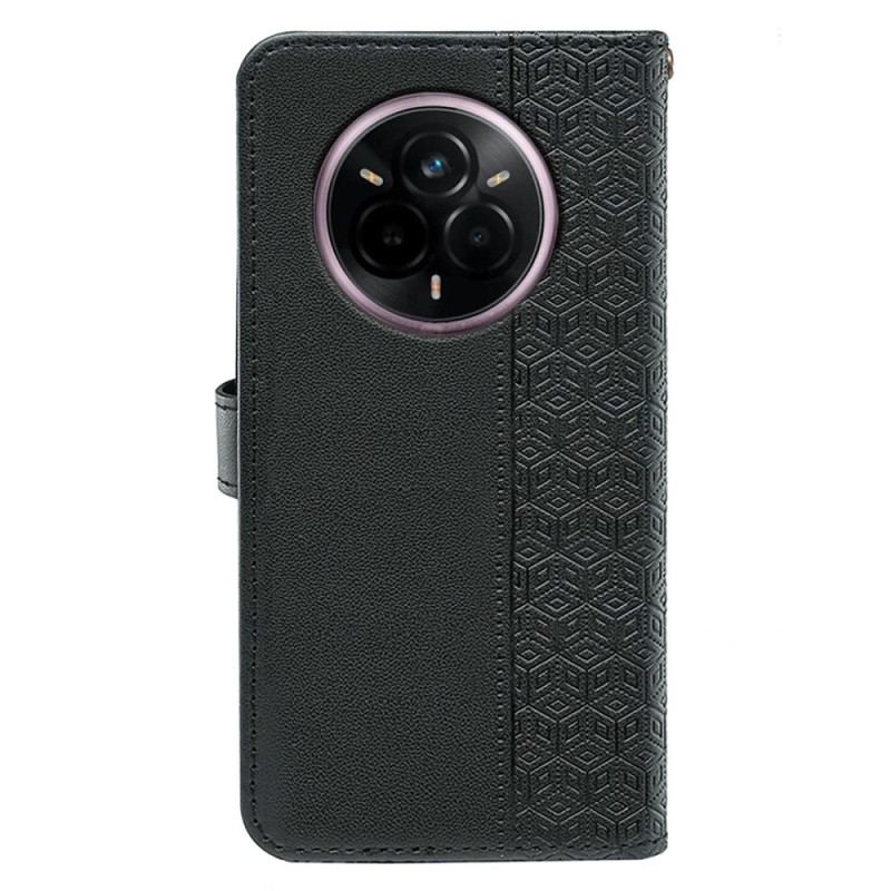 Housse Realme 14 Pro Plus 5G Motif Cubique à Lanière