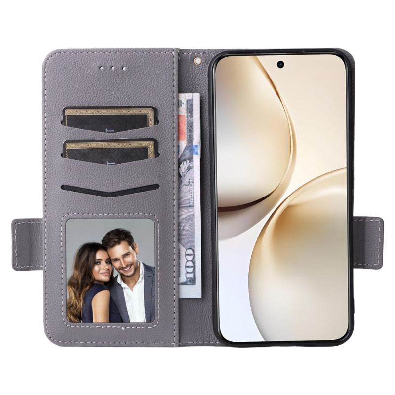 Housse Realme 14 Pro Plus 5G Simili Cuir Litchi à Lanière