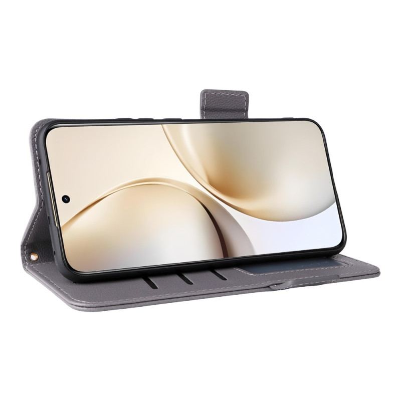 Housse Realme 14 Pro Plus 5G Simili Cuir Litchi à Lanière