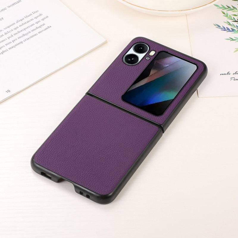 Coque Oppo Find N2 Flip Véritable Cuir Litchi