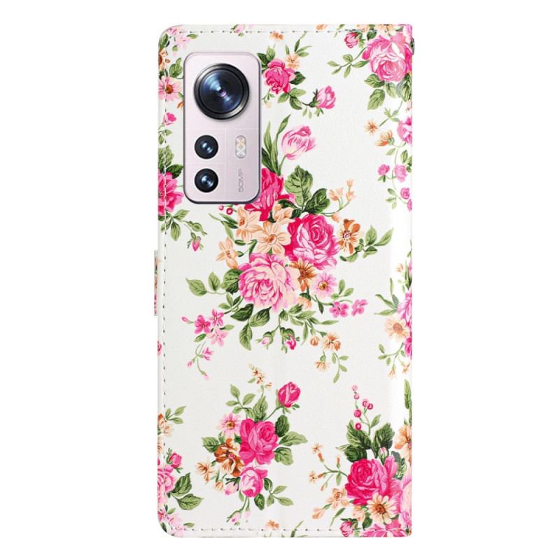Housse Xiaomi 12 Lite Fleurs Liberty à Lanière