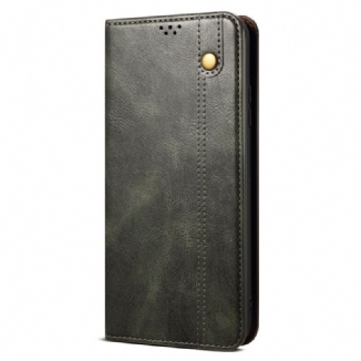 Flip Cover iPhone 16 Simili Cuir Ciré