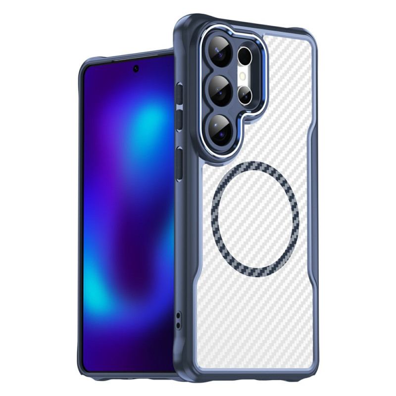 Coque Samsung Galaxy S26 Ultra MagSafe Protection Hybride Texture Fibre de Carbone