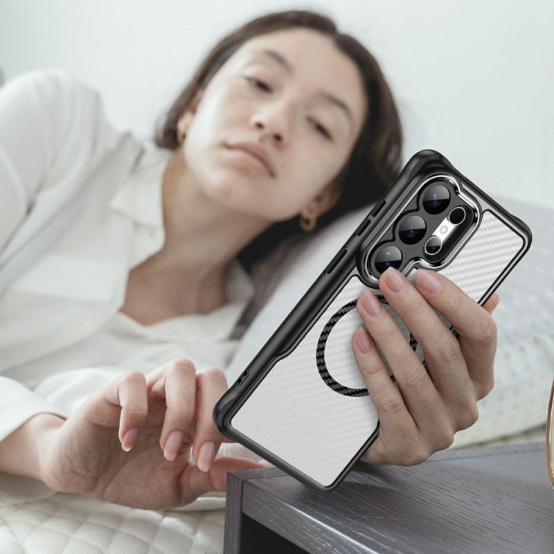 Coque Samsung Galaxy S26 Ultra MagSafe Protection Hybride Texture Fibre de Carbone