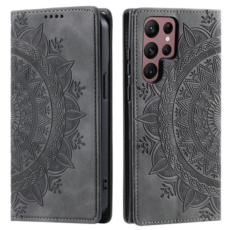 Flip Cover Samsung Galaxy S26 Ultra Effet Daim Mandala