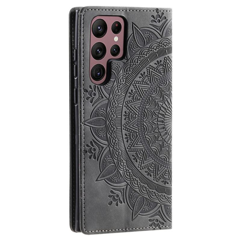 Flip Cover Samsung Galaxy S26 Ultra Effet Daim Mandala
