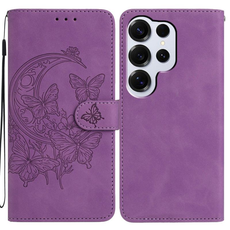 Housse Samsung Galaxy S26 Ultra Effet Daim Motif Floral