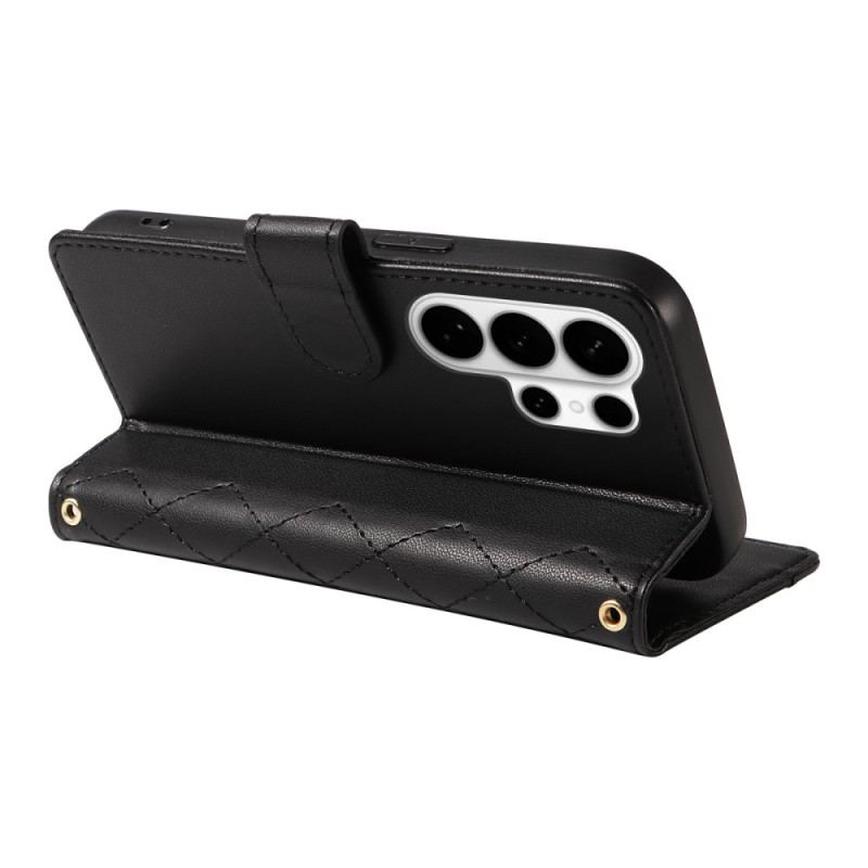 Housse Samsung Galaxy S26 Ultra Matelassée avec Lanière et Bandoulière