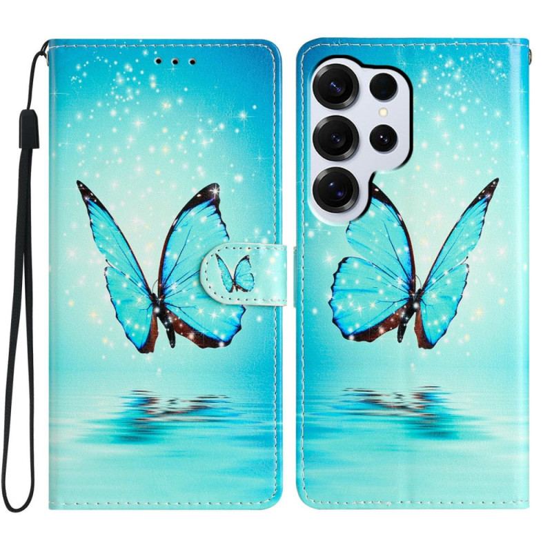 Housse Samsung Galaxy S26 Ultra Papillon Bleu sur L'eau