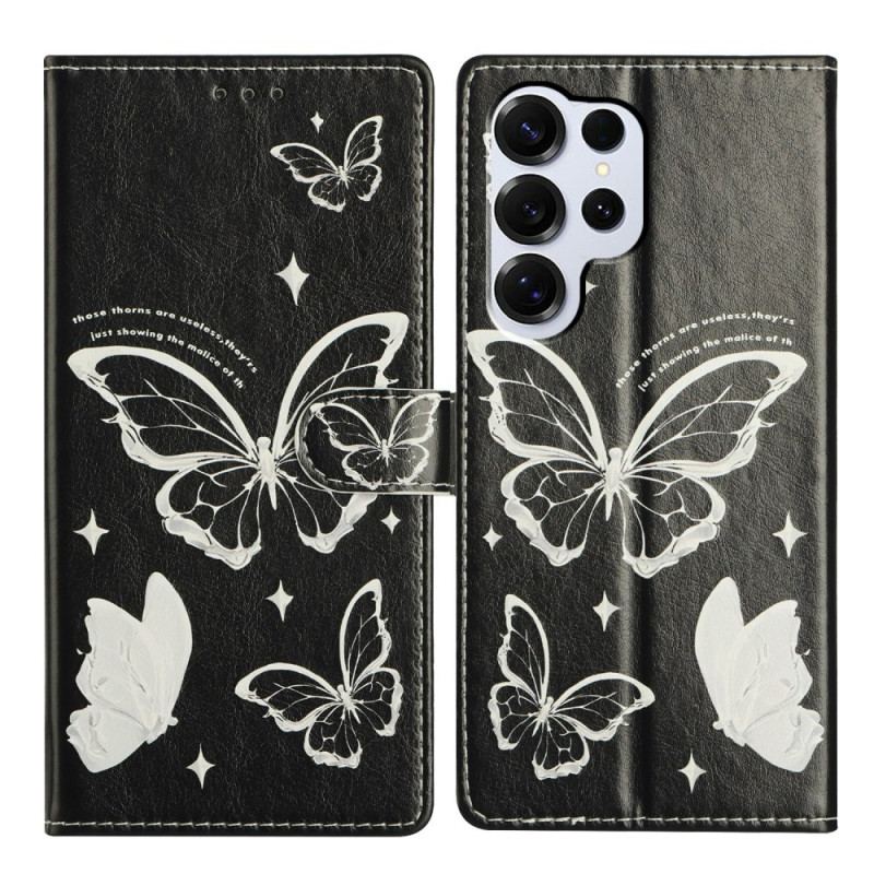 Housse Samsung Galaxy S26 Ultra Papillons Noir et Blanc