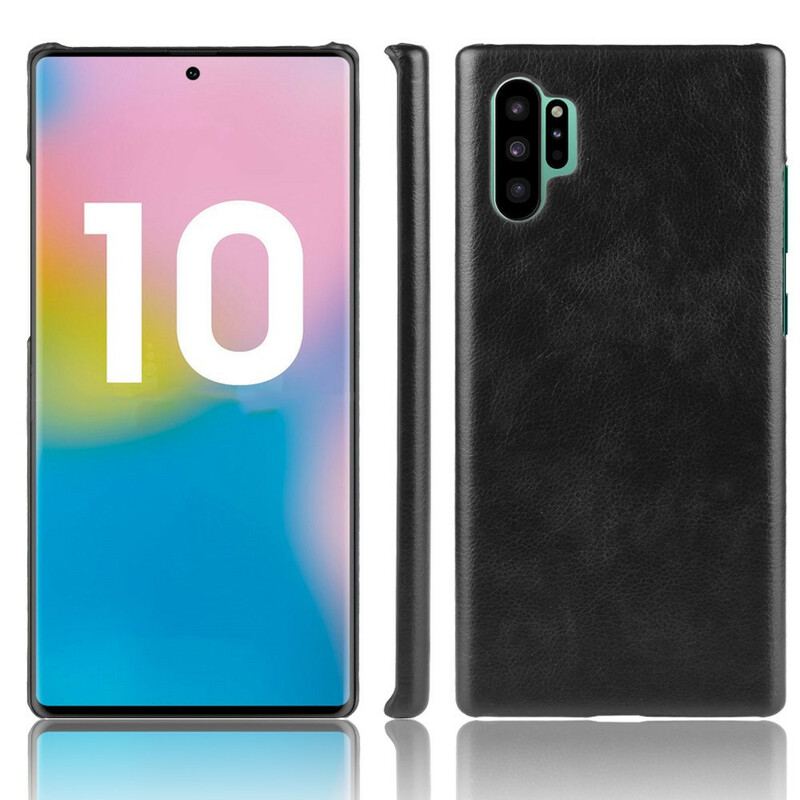 Coque Samsung Galaxy Note 10 Plus Effet Cuir Litchi Classique