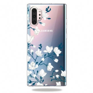 Coque Samsung Galaxy Note 10 Plus Fleurs Blanches