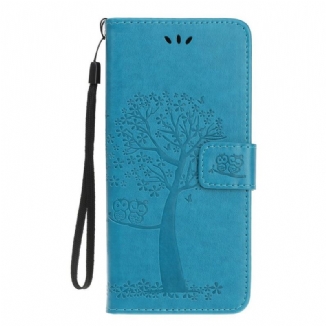 Housse Samsung Galaxy Note 10 Plus Arbre et Hiboux à Lanière