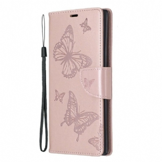 Housse Samsung Galaxy Note 10 Plus Magnifiques Papillons à Lanière