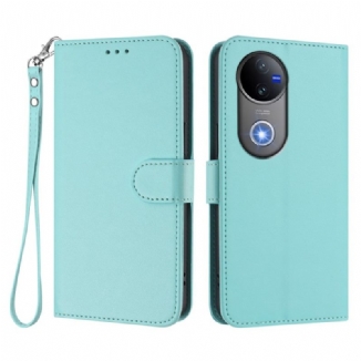 Housse Vivo V50 5G / V50e 5G Simili Cuir Uni à Lanière