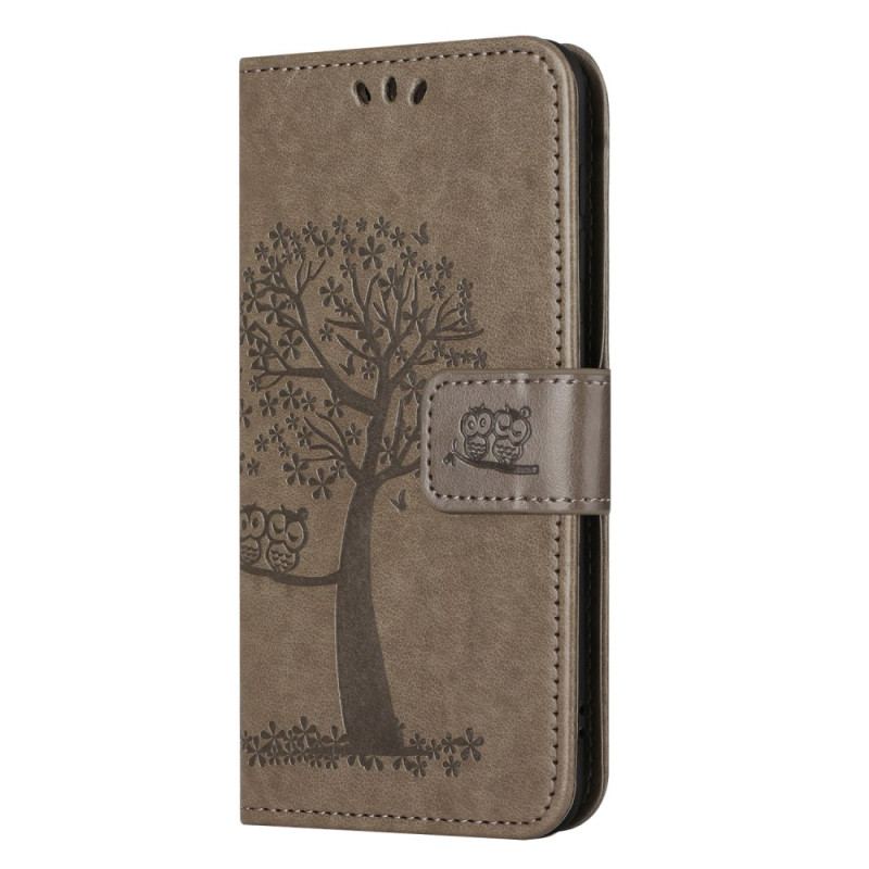Housse Samsung Galaxy A55 5G Hibou et Arbre à Lanière