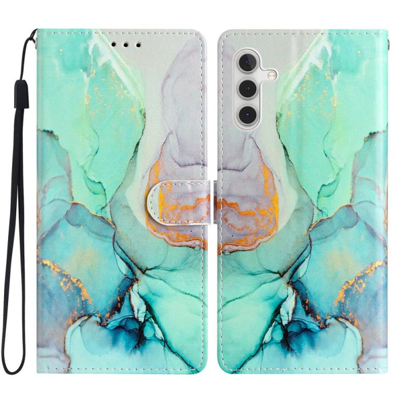 Housse Samsung Galaxy A55 5G Marbre vert à Lanière