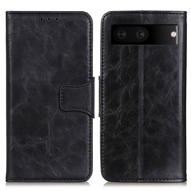 Housse Google Pixel 7 Cuir Fendu Fermoir Réversible