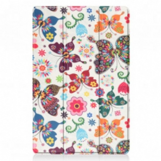Smart Case Xiaomi Pad 5 Porte-Stylet Fleurs Vintages