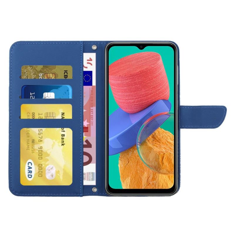Housse Samsung Galaxy M33 5G Papillons et Bandoulière
