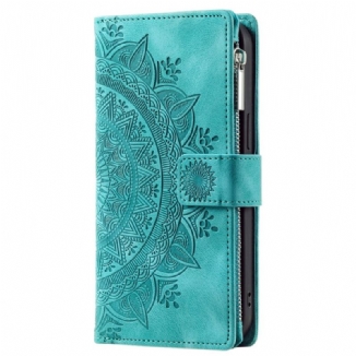 Housse Xiaomi Redmi Note 13 5G Portefeuille Effet Cuir Mandala à Lanière