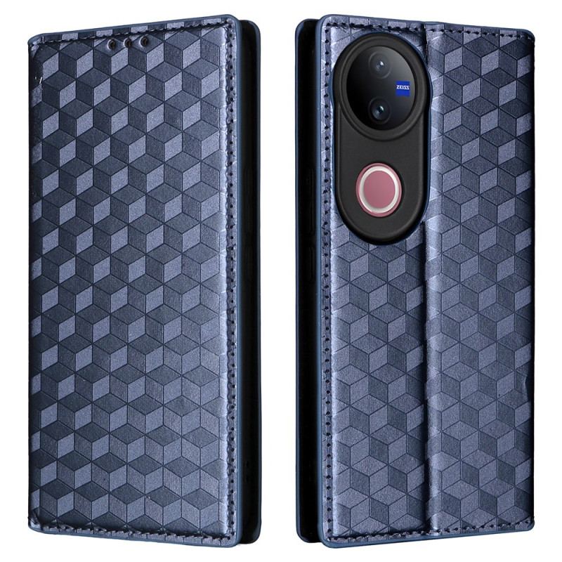 Flip Cover Vivo V50 5G avec Motif Losange Imprimé
