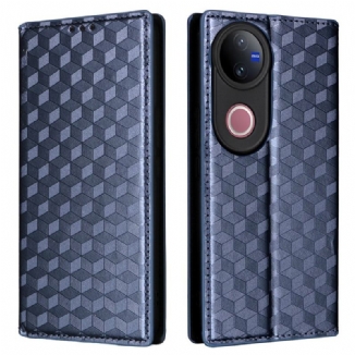 Flip Cover Vivo V50 5G avec Motif Losange Imprimé