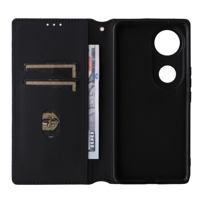 Flip Cover Vivo V50 5G avec Motif Losange Imprimé