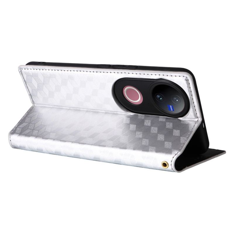 Flip Cover Vivo V50 5G avec Motif Losange Imprimé