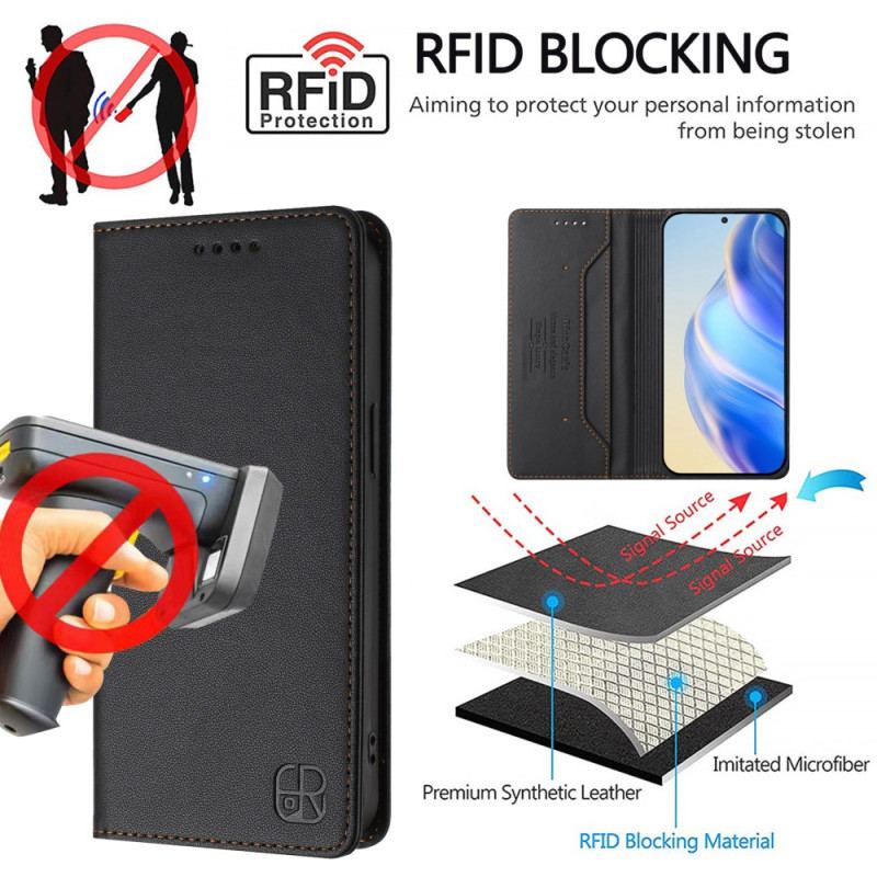 Flip Cover Vivo V50 5G Protection RFID et Support Ajustable
