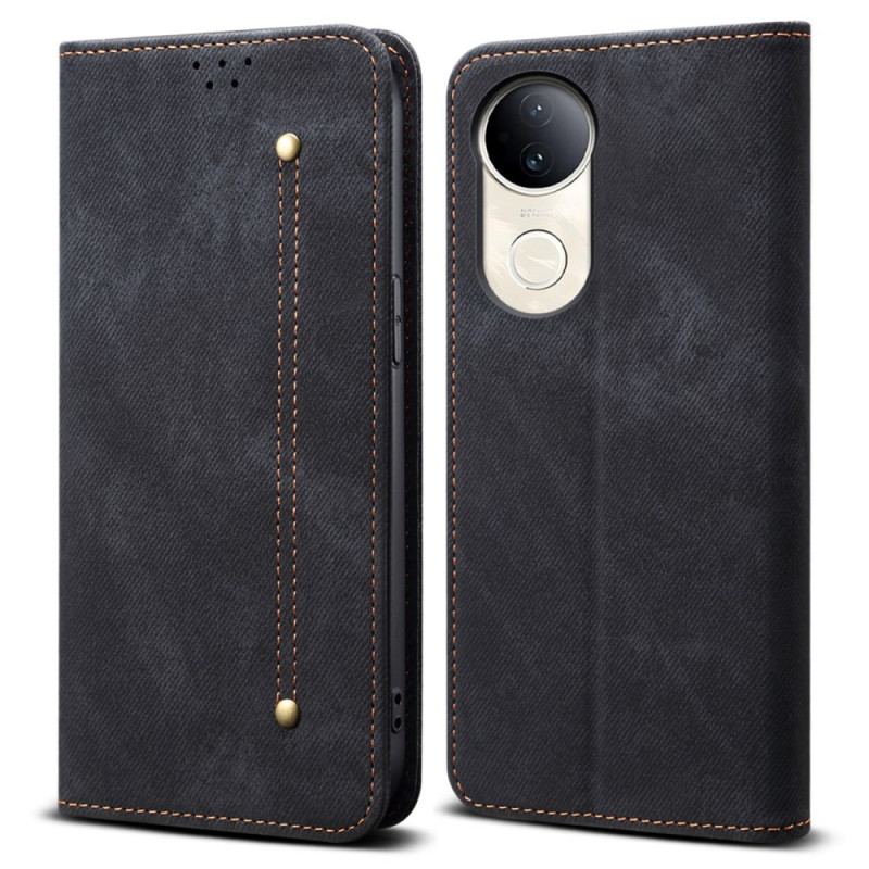 Flip Cover Vivo V50 5G Tissu Jeans