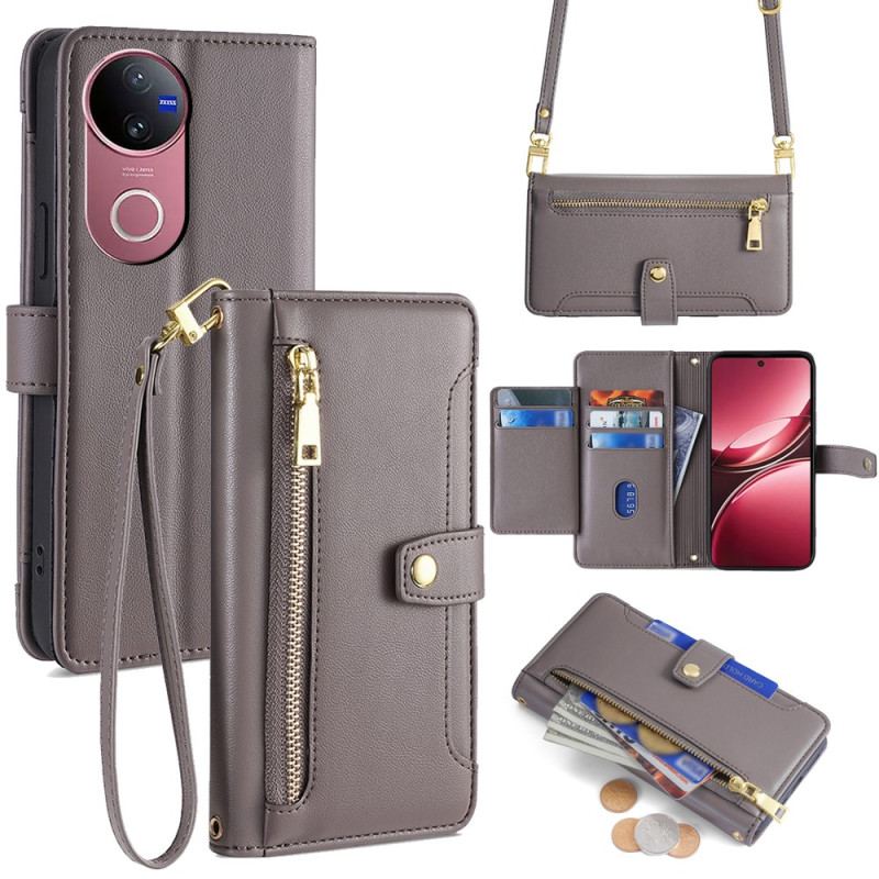 Housse Vivo 50 5G Portefeuille à Lanière et Bandoulière