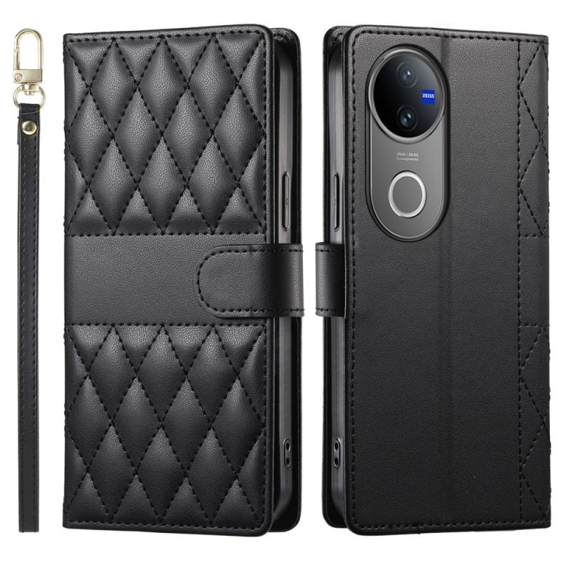 Housse Vivo V50 5G Matelassée avec Lanière et Bandoulière