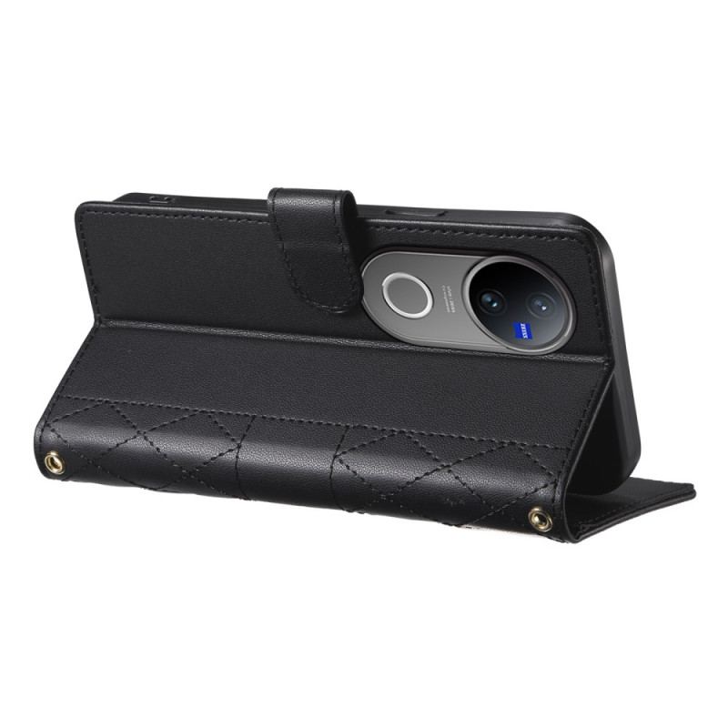 Housse Vivo V50 5G Matelassée avec Lanière et Bandoulière