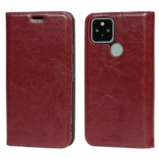 Flip Cover Google Pixel 5 Cuir Véritable