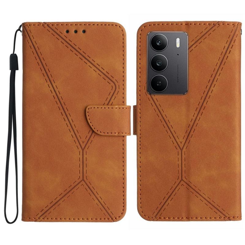 Housse Coque pour Realme C75 Lignes et Tirés