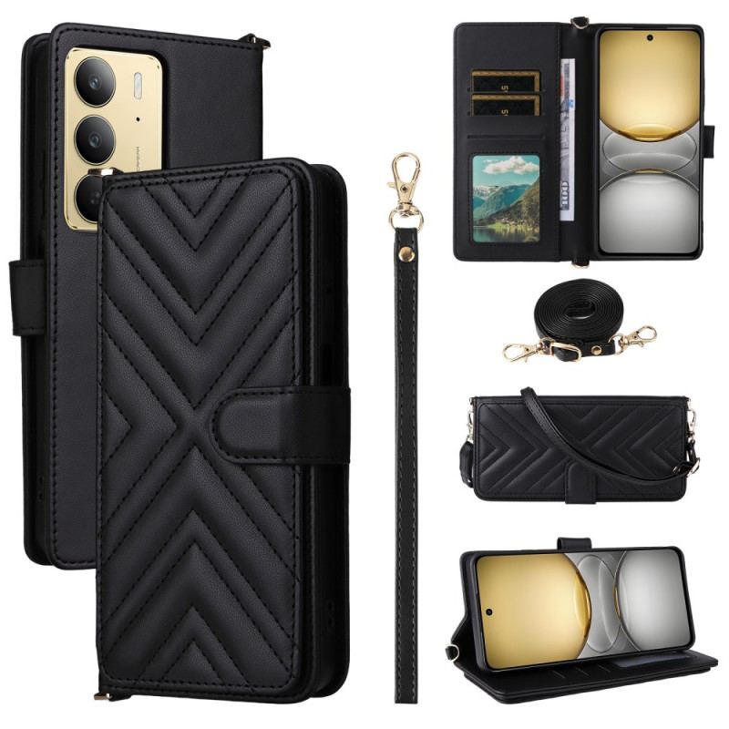 Housse Realme 14X 5G / C75 Premium Design avec Lanière et Bandoulière