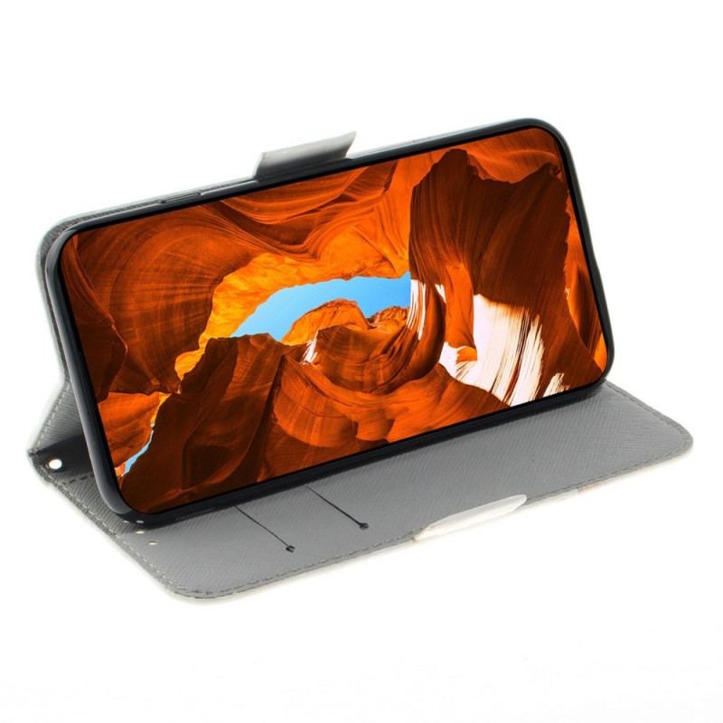 Housse Realme C75 Chat et Fraise à Lanière