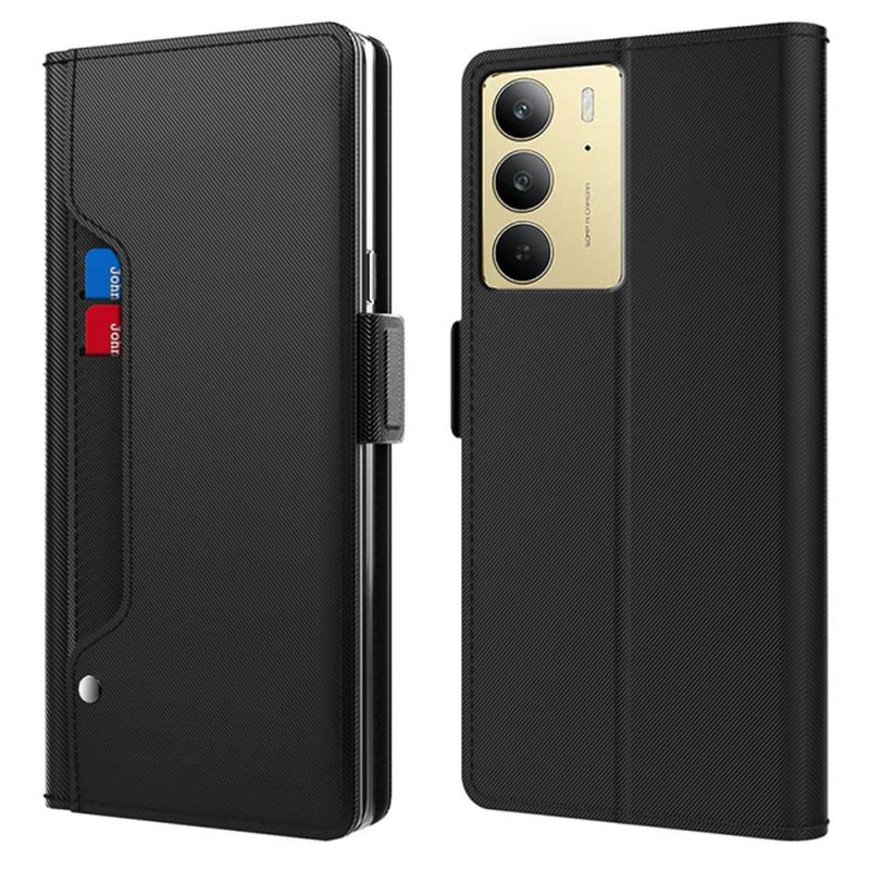 Housse Realme C75 Miroir et Porte-Cartes Amovible