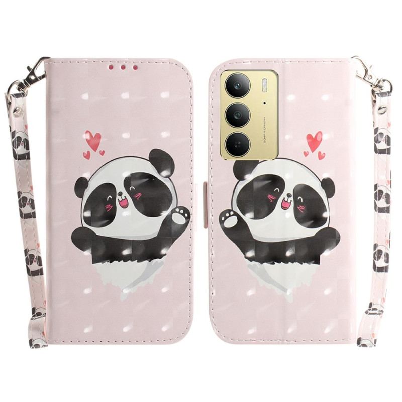 Housse Realme C75 Panda Love à Lanière