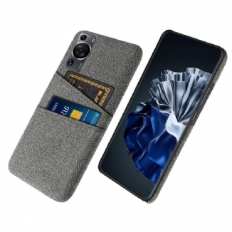 Coque Huawei P60 Pro Tissu Porte-Cartes