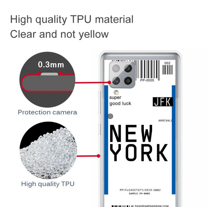 Coque Samsung Galaxy A42 5G Boarding Pass to New York