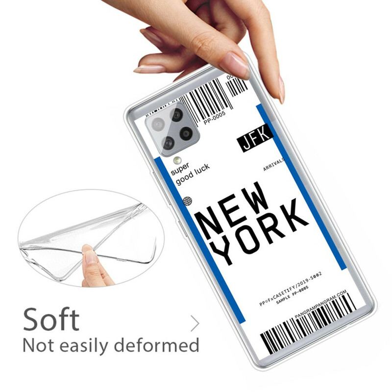 Coque Samsung Galaxy A42 5G Boarding Pass to New York