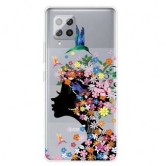 Coque Samsung Galaxy A42 5G  Jolie Tête Fleurie
