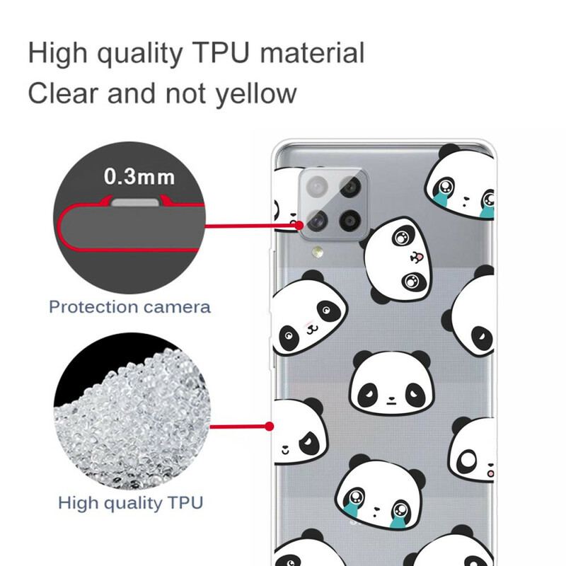 Coque Samsung Galaxy A42 5G Transparente Pandas Sentimentaux