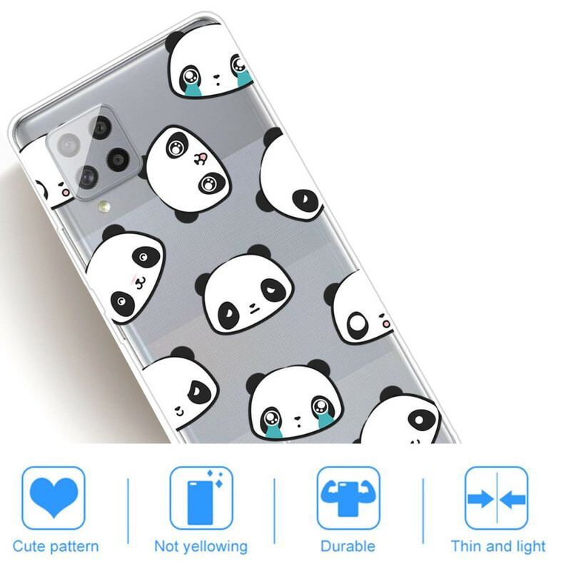 Coque Samsung Galaxy A42 5G Transparente Pandas Sentimentaux